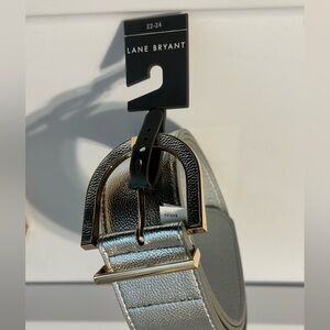 Bryant silver-tone belt features a distinctive metal buckle Silver Faux-Leather